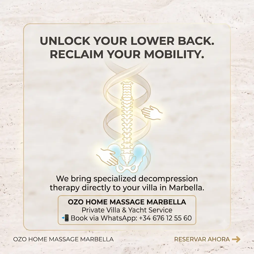 In-villa lumbar decompression service in Marbella by OZO Home Massage