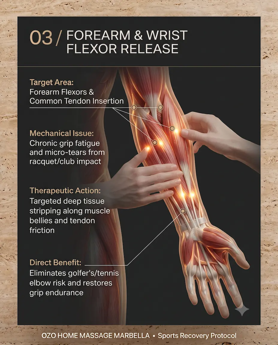 Forearm and wrist flexor deep tissue emptying