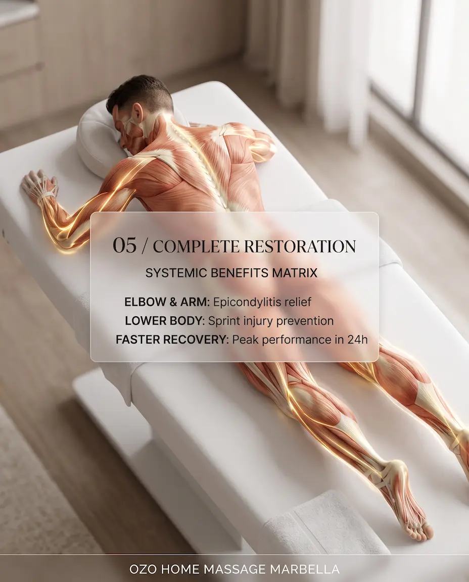 Complete biomechanical restoration for racket sports athletes