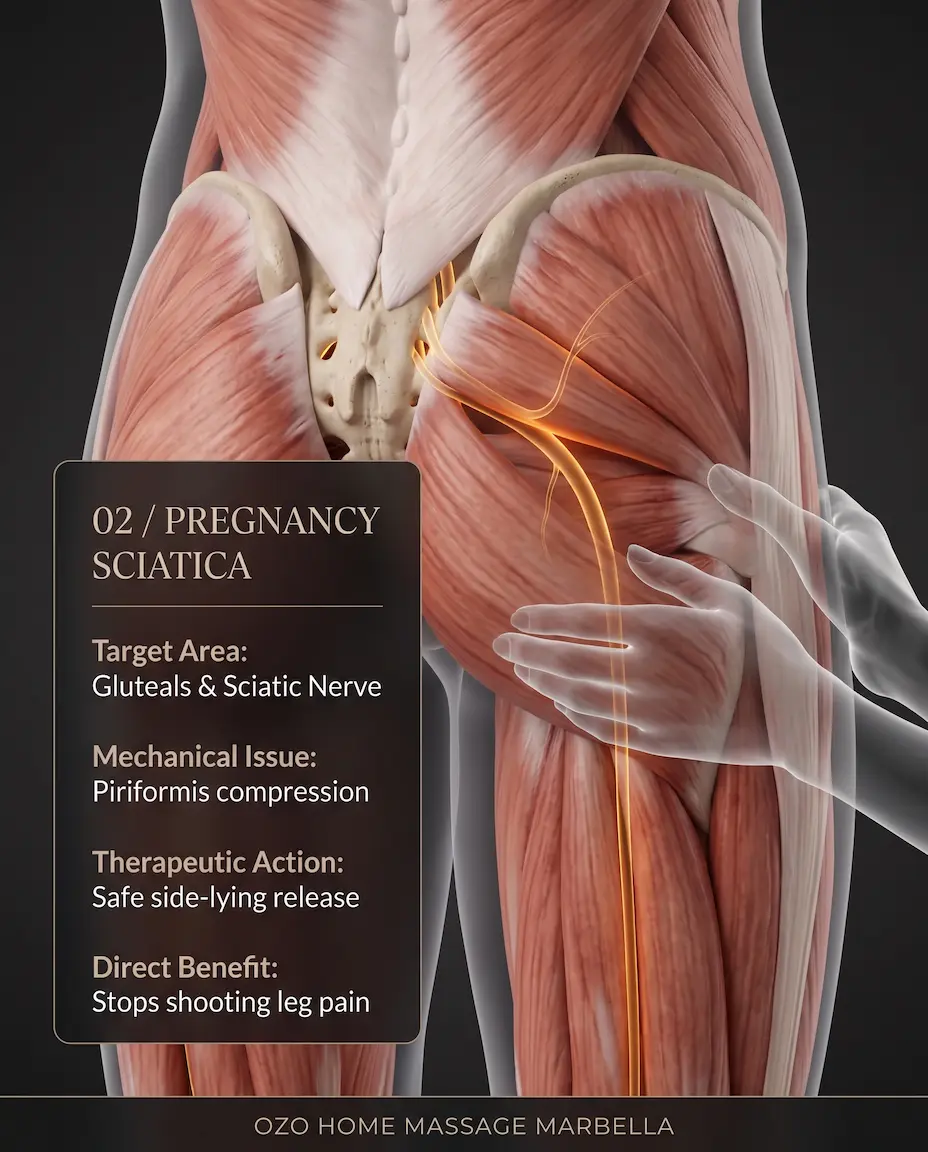 Safe lateral decubitus pregnancy massage for sciatica