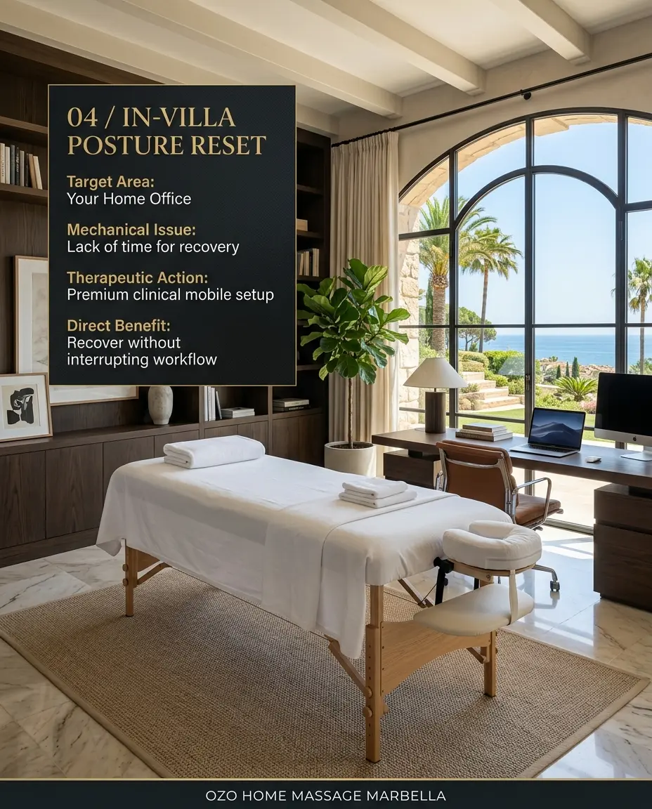 In-villa premium executive massage setup for digital nomads