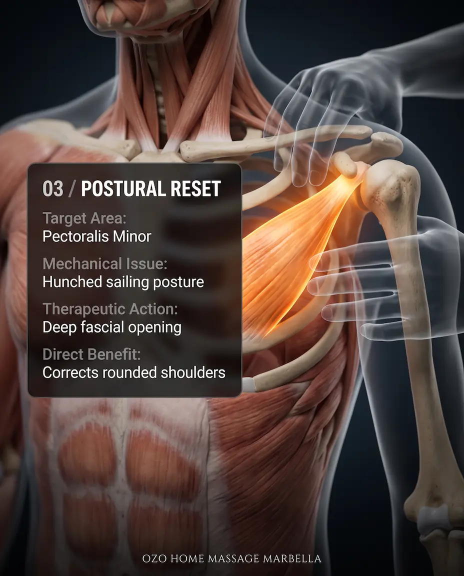 Pectoral release and postural correction massage
